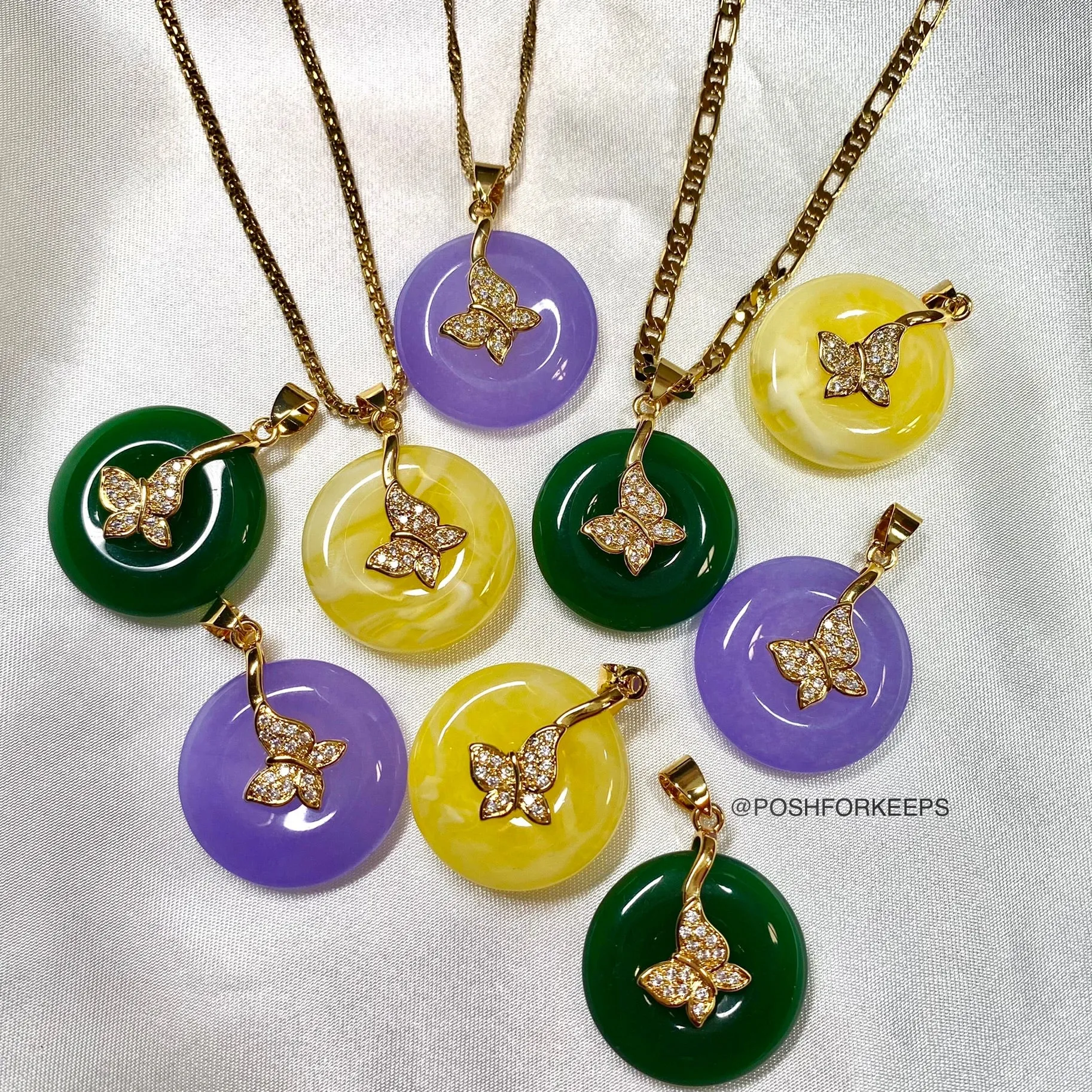 18K GOLD JADE BUTTERFLY NECKLACE