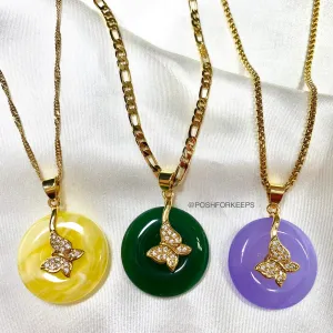 18K GOLD JADE BUTTERFLY NECKLACE