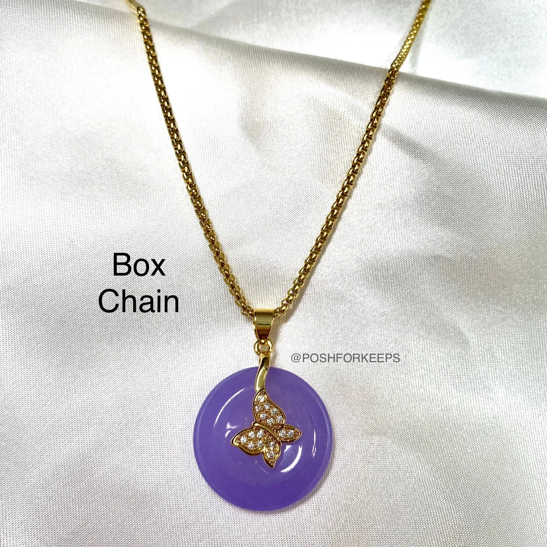 18K GOLD JADE BUTTERFLY NECKLACE