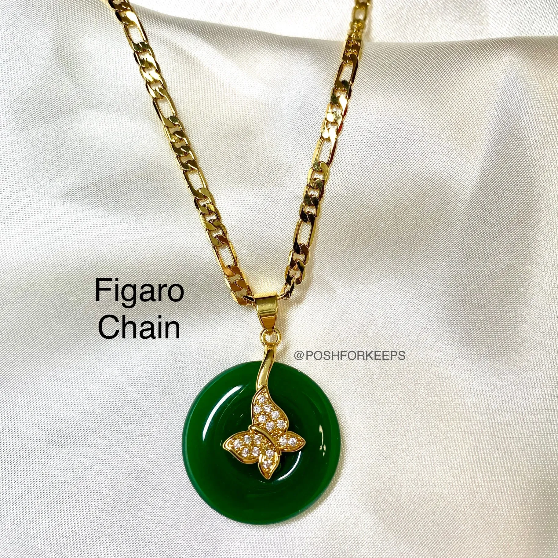 18K GOLD JADE BUTTERFLY NECKLACE