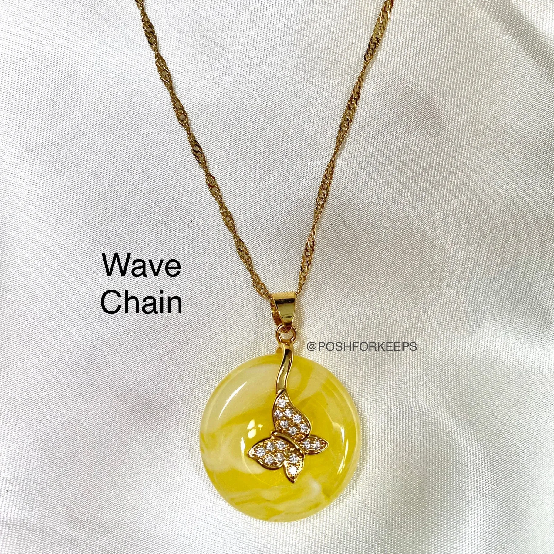 18K GOLD JADE BUTTERFLY NECKLACE