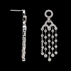18K White Gold Estate Diamond Earrings