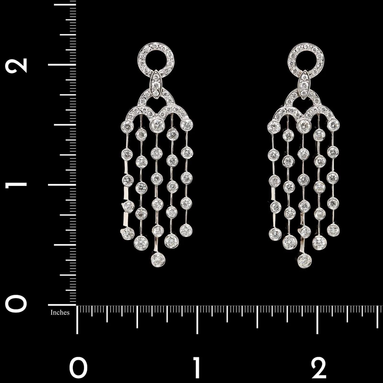 18K White Gold Estate Diamond Earrings