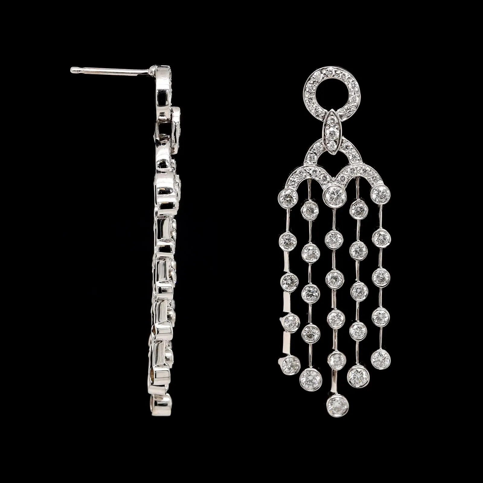 18K White Gold Estate Diamond Earrings