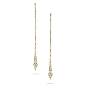 18KT YELLOW GOLD AND DIAMONDS DROP MATCHSTICK EARRINGS