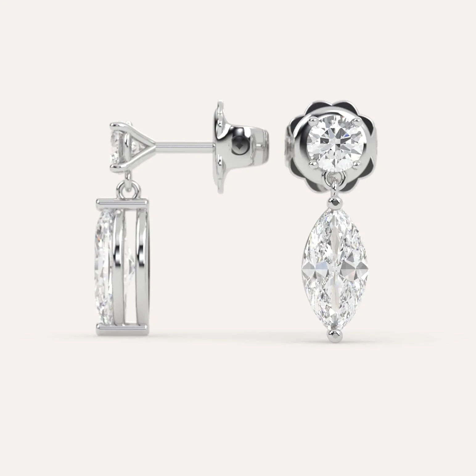 2 carat Marquise Diamond Drop Earrings