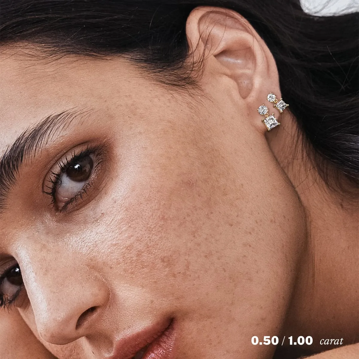 2 carat Princess Diamond Drop Earrings