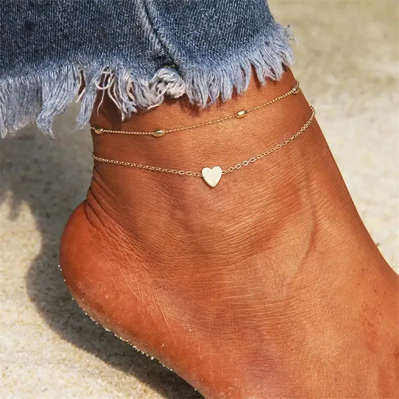 2022 Bohemia Anklets for Women Summer Beach Foot Chains Boho Beads Butterfly Bracelet Charm Anklet Set Ankle Jewelry Accessories