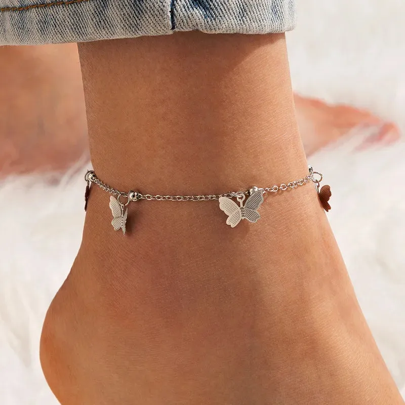 2022 Bohemia Anklets for Women Summer Beach Foot Chains Boho Beads Butterfly Bracelet Charm Anklet Set Ankle Jewelry Accessories