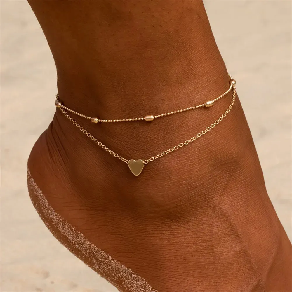 2022 Bohemia Anklets for Women Summer Beach Foot Chains Boho Beads Butterfly Bracelet Charm Anklet Set Ankle Jewelry Accessories