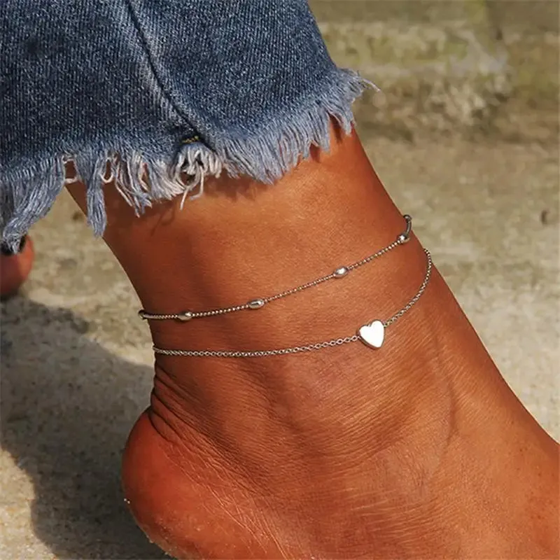 2022 Bohemia Anklets for Women Summer Beach Foot Chains Boho Beads Butterfly Bracelet Charm Anklet Set Ankle Jewelry Accessories