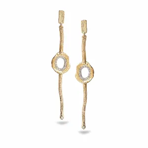 20K Open Serenity Diamond Drop Earrings