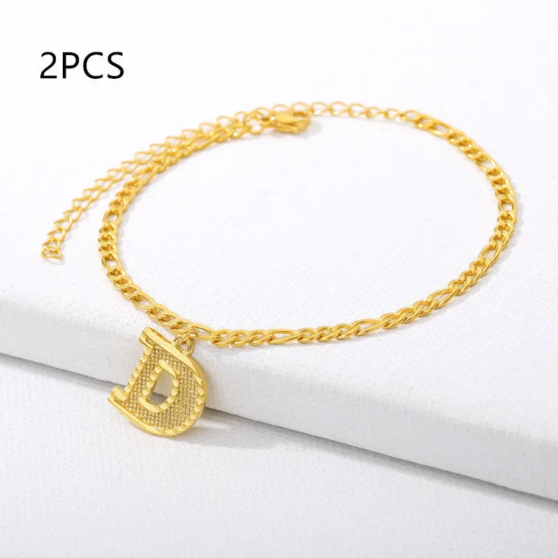 26 English alphabet anklets