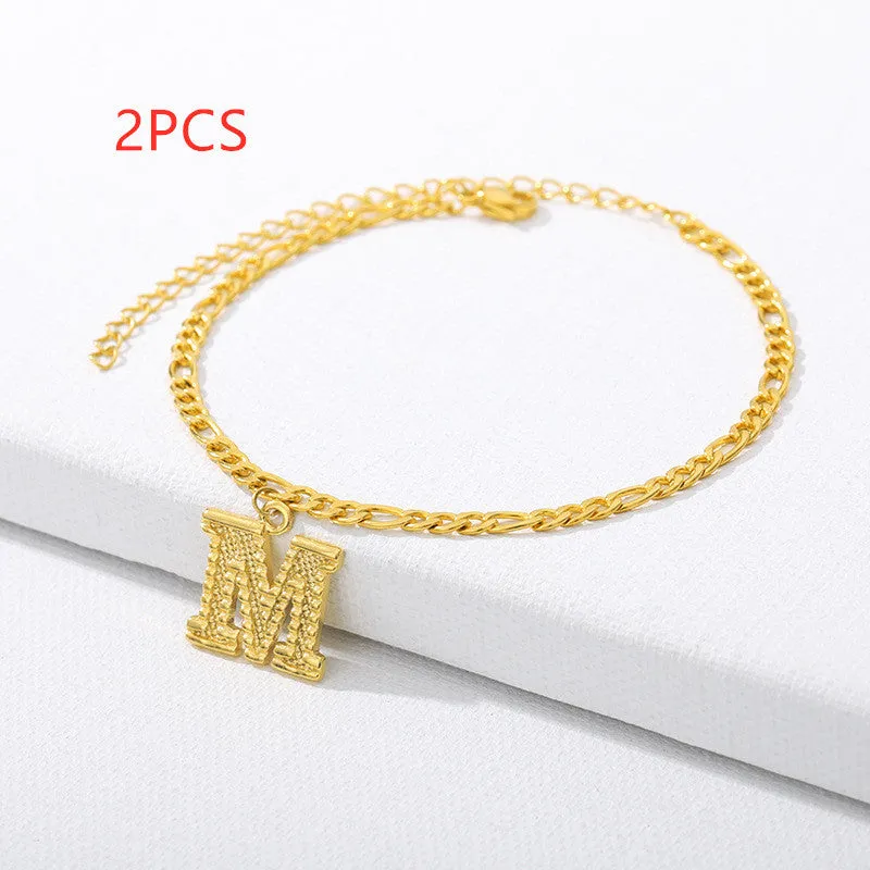 26 English alphabet anklets