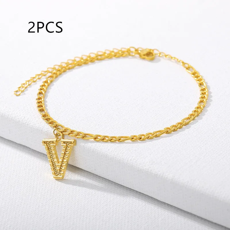 26 English alphabet anklets