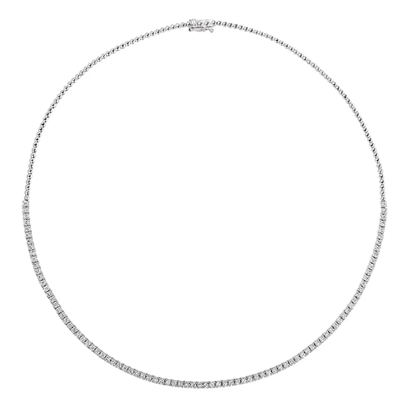 3.00 CARAT NATURAL DIAMOND TENNIS NECKLACE G-H SI 14K GOLD 16 INCHES