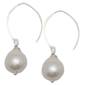 302-01-S | EDISON OPEN HOOP EARRINGS (WHITE ON SILVER)