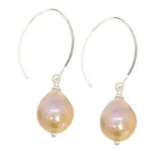 302-03-S | EDISON OPEN HOOP EARRINGS (CHAMPAGNE ON SILVER)