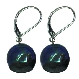 304-10-S | BLACK BAM BAM DANGLE EARRINGS ON SILVER