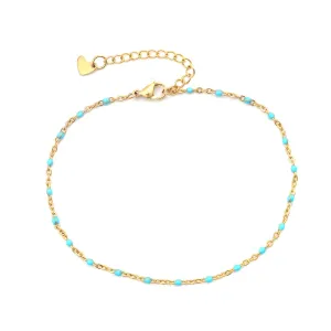 304 Stainless Steel Enamel Anklet Gold Color For Women