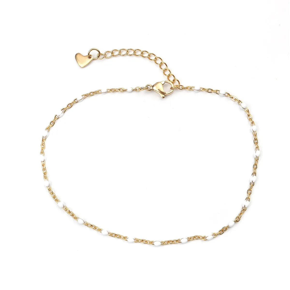 304 Stainless Steel Enamel Anklet Gold Color For Women