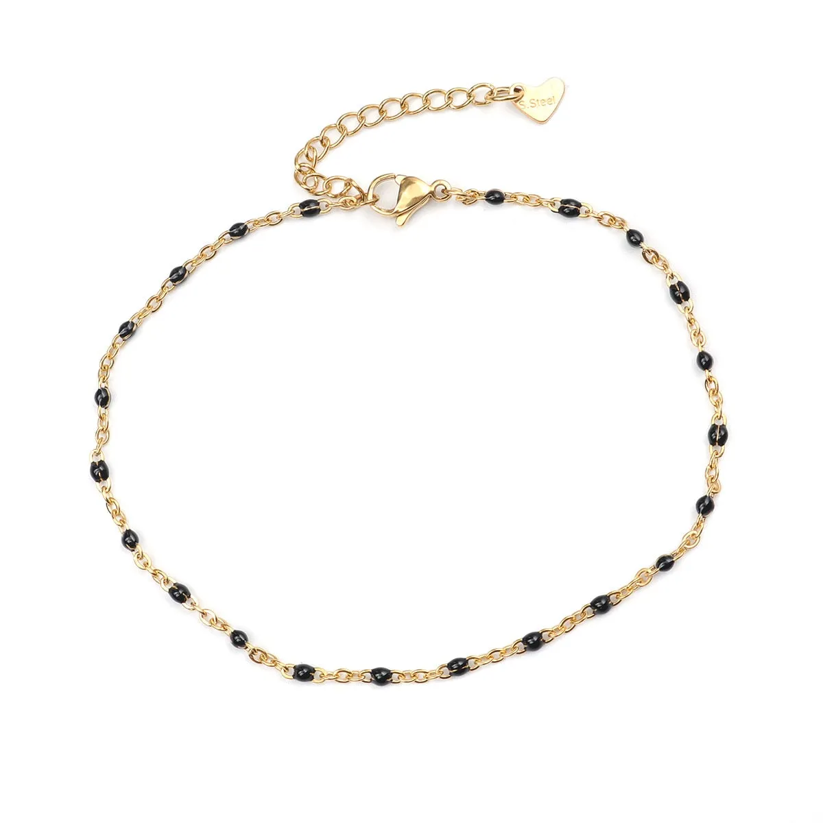 304 Stainless Steel Enamel Anklet Gold Color For Women