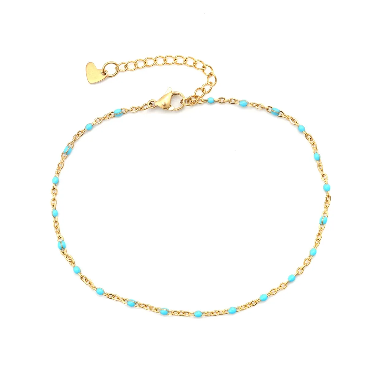 304 Stainless Steel Enamel Anklet Gold Color For Women