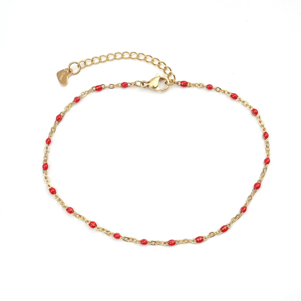 304 Stainless Steel Enamel Anklet Gold Color For Women