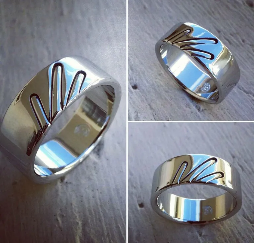 31 "TACTILE" handmade stainless steel ring (not casted) wedding rings womens rings jewelry