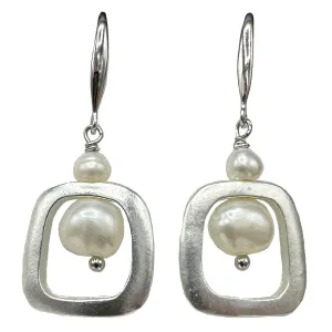 349-PINK-S | THE MOD EARRINGS ( PINK ON SILVER)