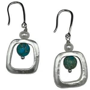349-TURQ-G | THE MOD EARRINGS (TURQUOISE ON GOLD)
