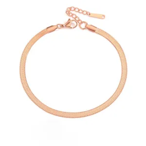 4mm 316L Stainless-Steel Snake Chain Anklet Bracelet for Women