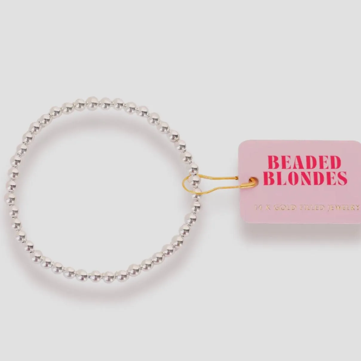 4mm Silver Beaded Bracelet: Standard 6.75 inch
