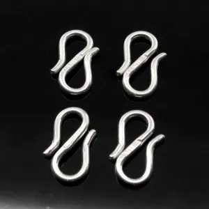 4pc lot Silver S hooks for chain and necklace