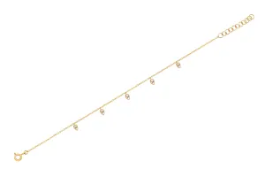 5 Diamond Mini Teardrop Chain Anklet