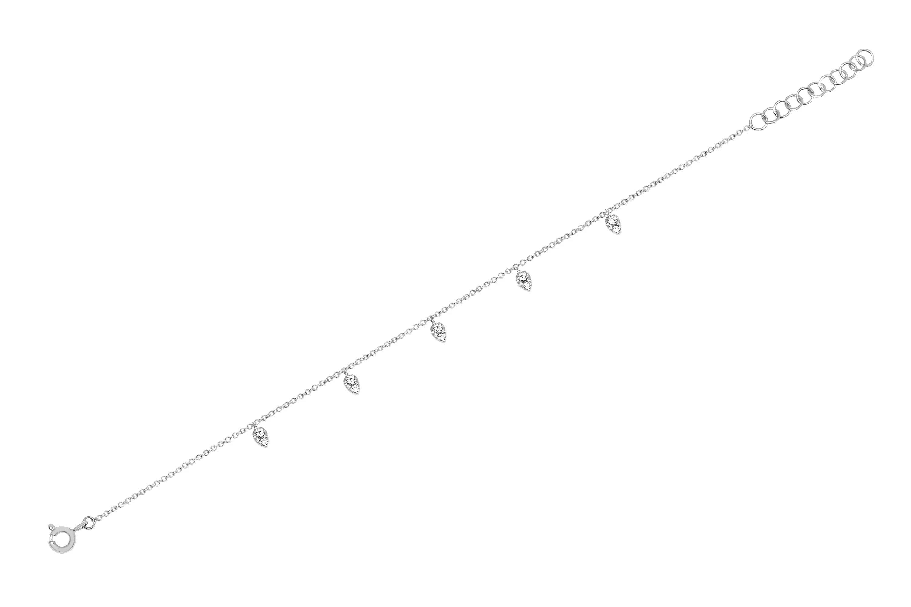 5 Diamond Mini Teardrop Chain Anklet