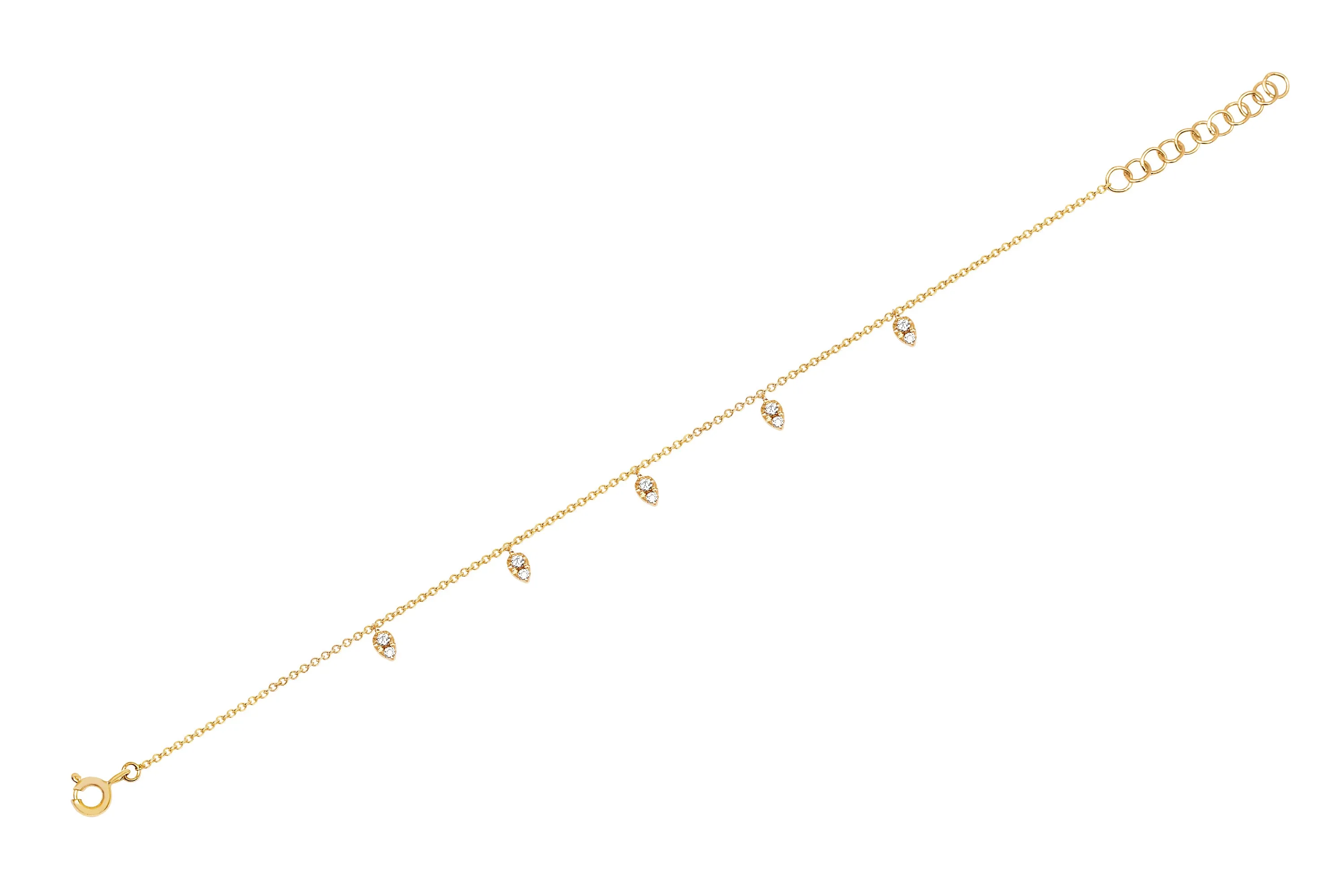 5 Diamond Mini Teardrop Chain Anklet