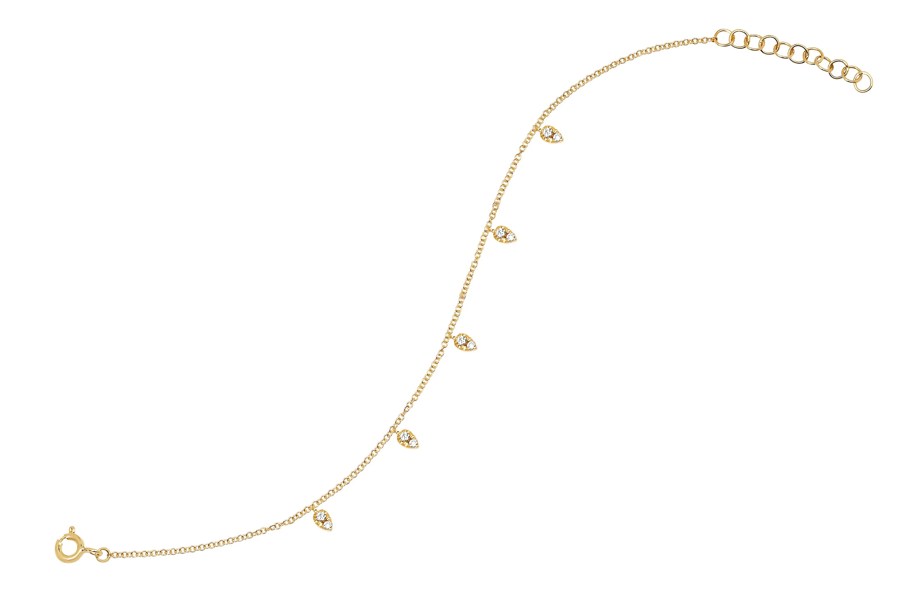 5 Diamond Mini Teardrop Chain Anklet
