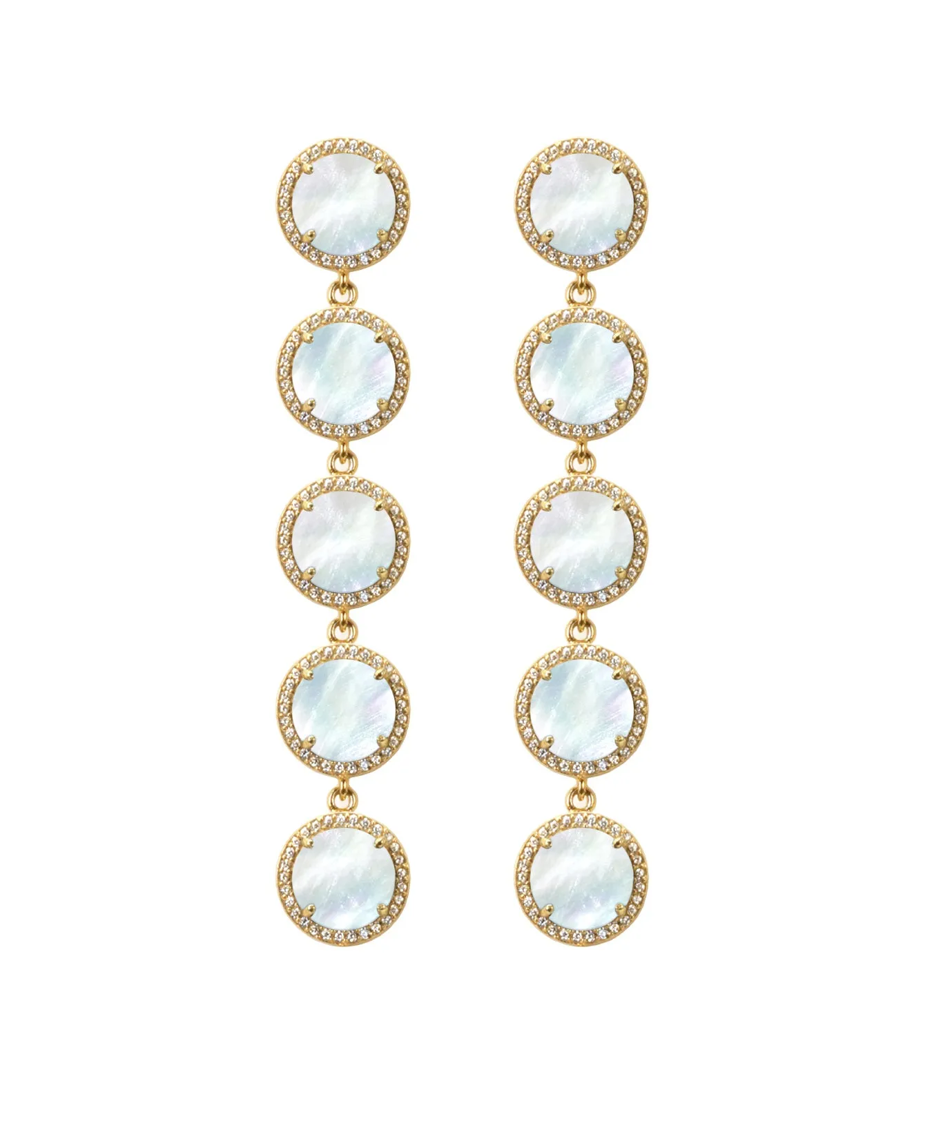 5-Stud Drop Earrings