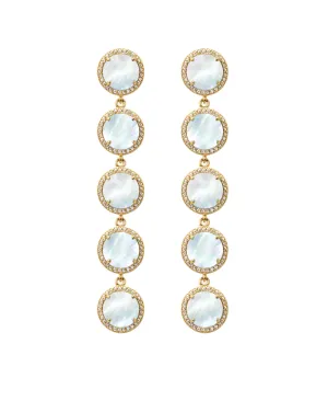 5-Stud Drop Earrings