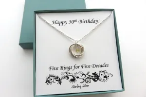 50th Birthday Gift for Women | Sterling Silver Birthstone Gift | 50th Birthday Gift for Her
