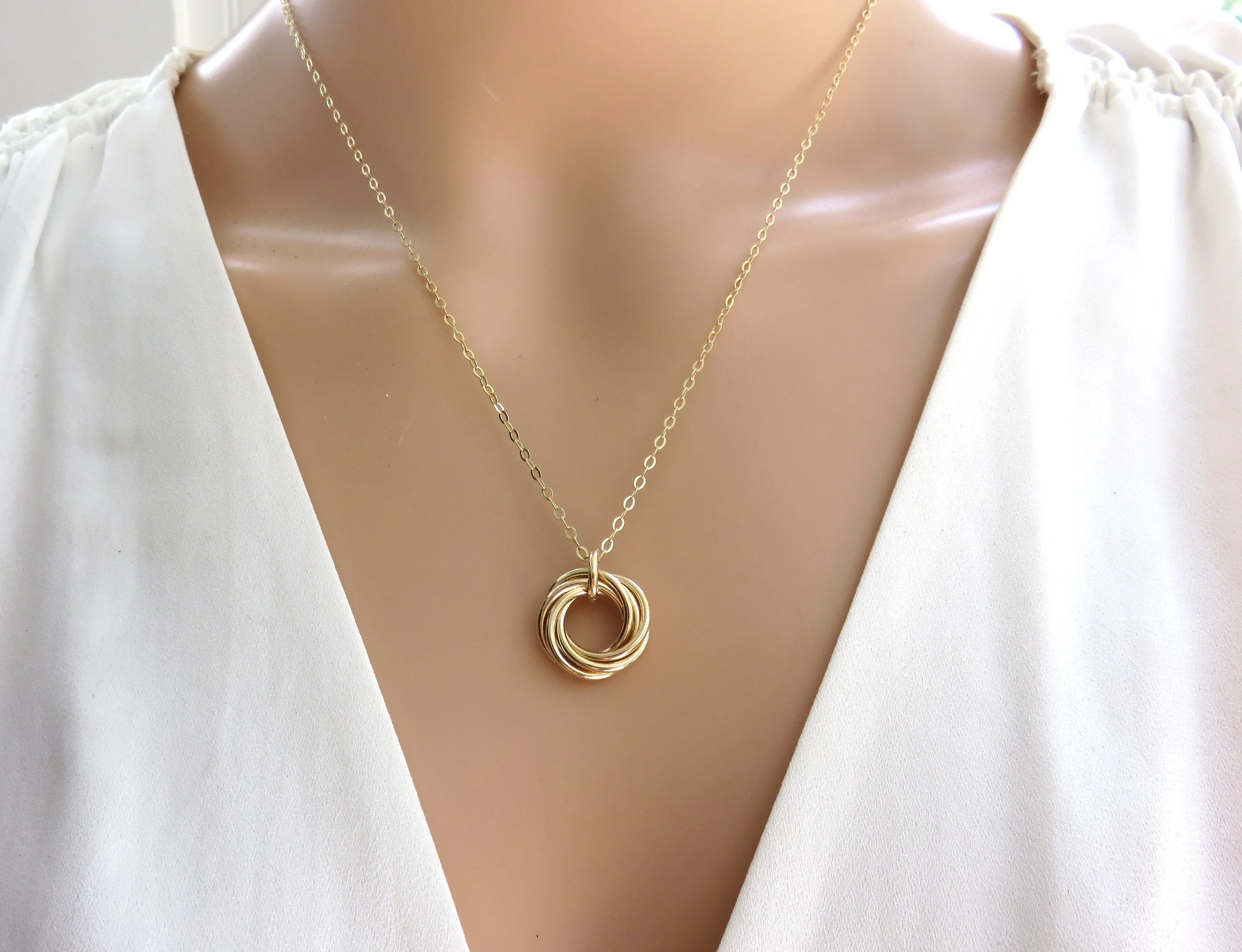 60th Birthday Necklace | Gold Filled Ring Necklace | 60th Birthday Gifts for Her