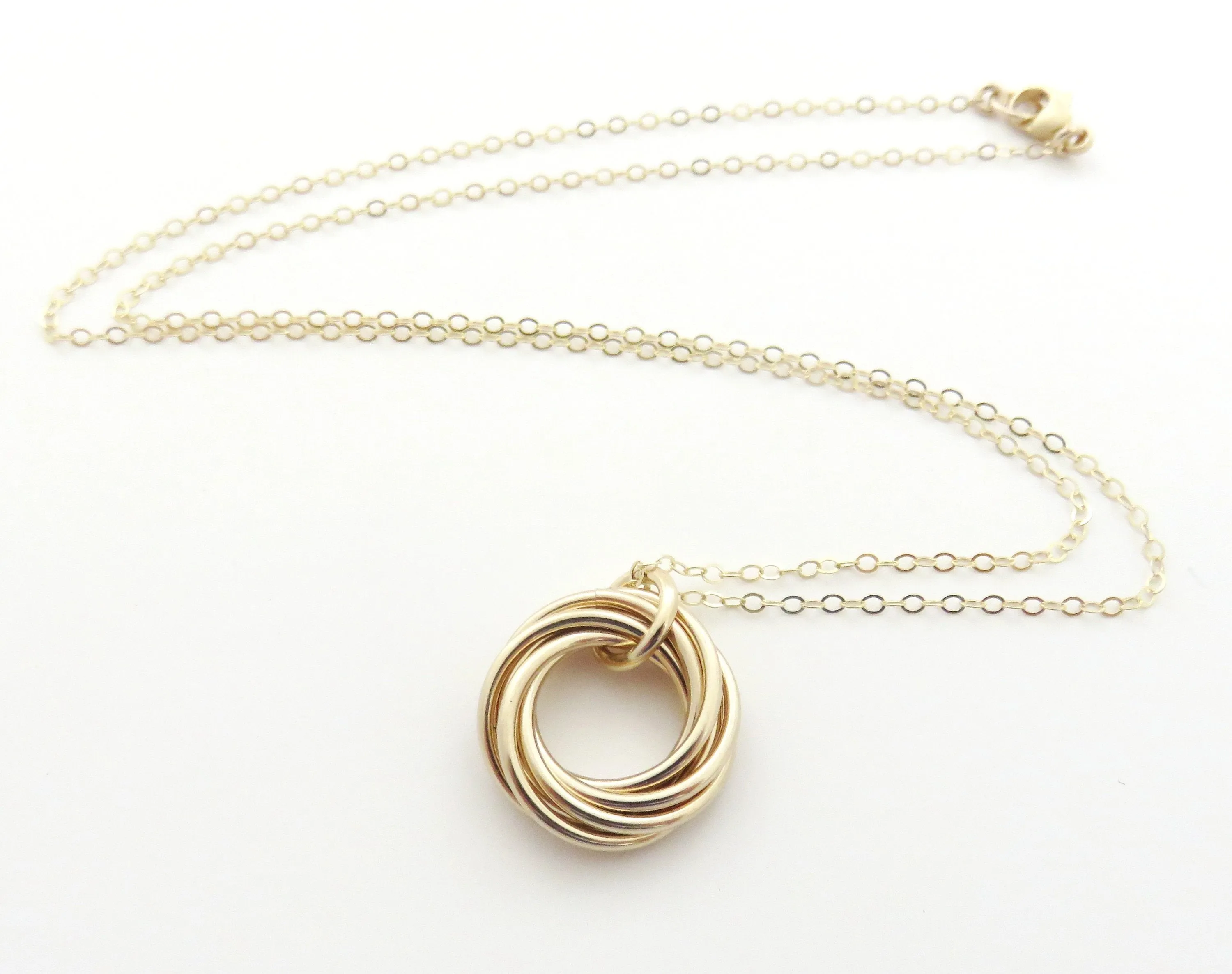70th Birthday Gift for Women | Seven Gold Ring Necklace | 70th Birthday