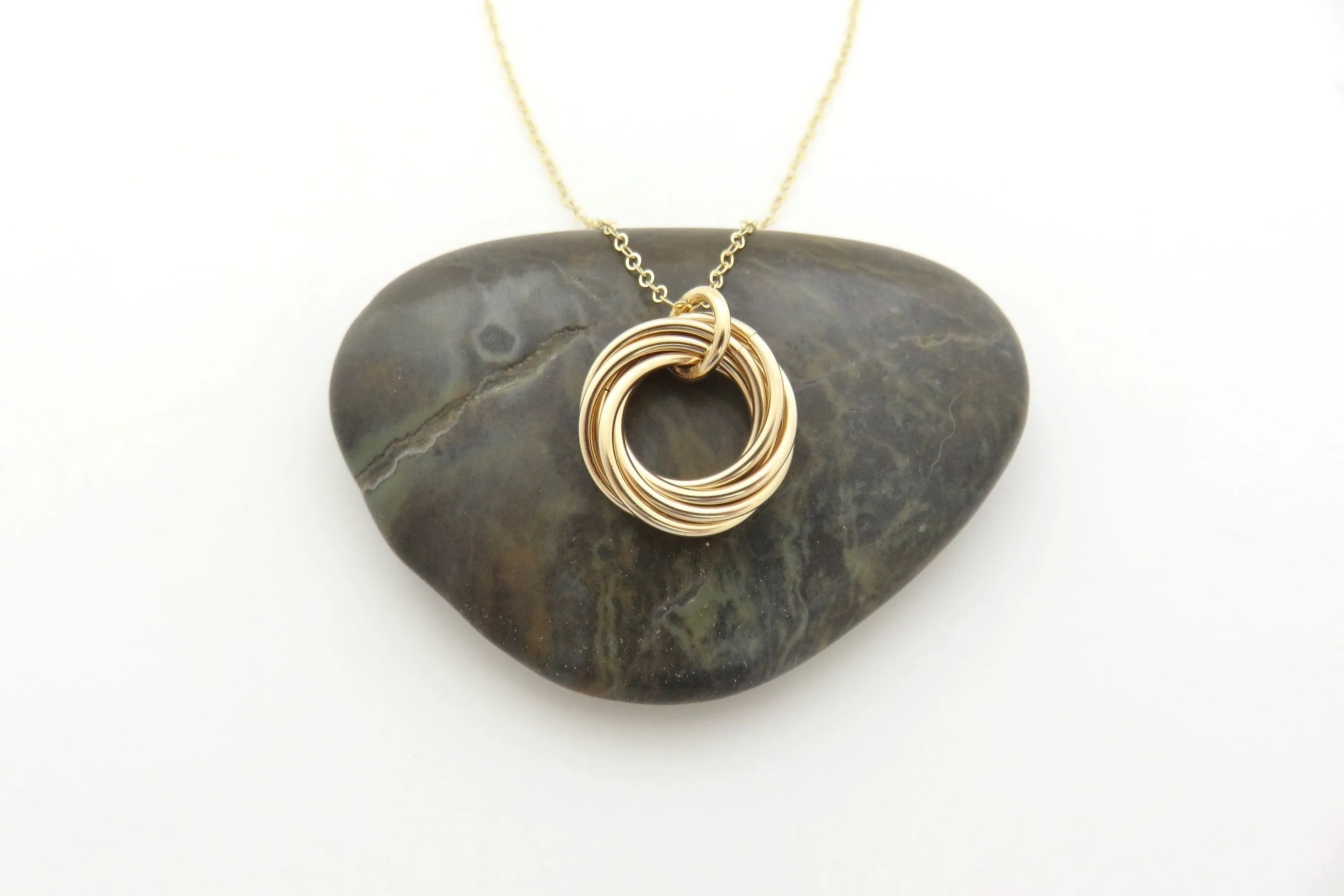 70th Birthday Gift for Women | Seven Gold Ring Necklace | 70th Birthday