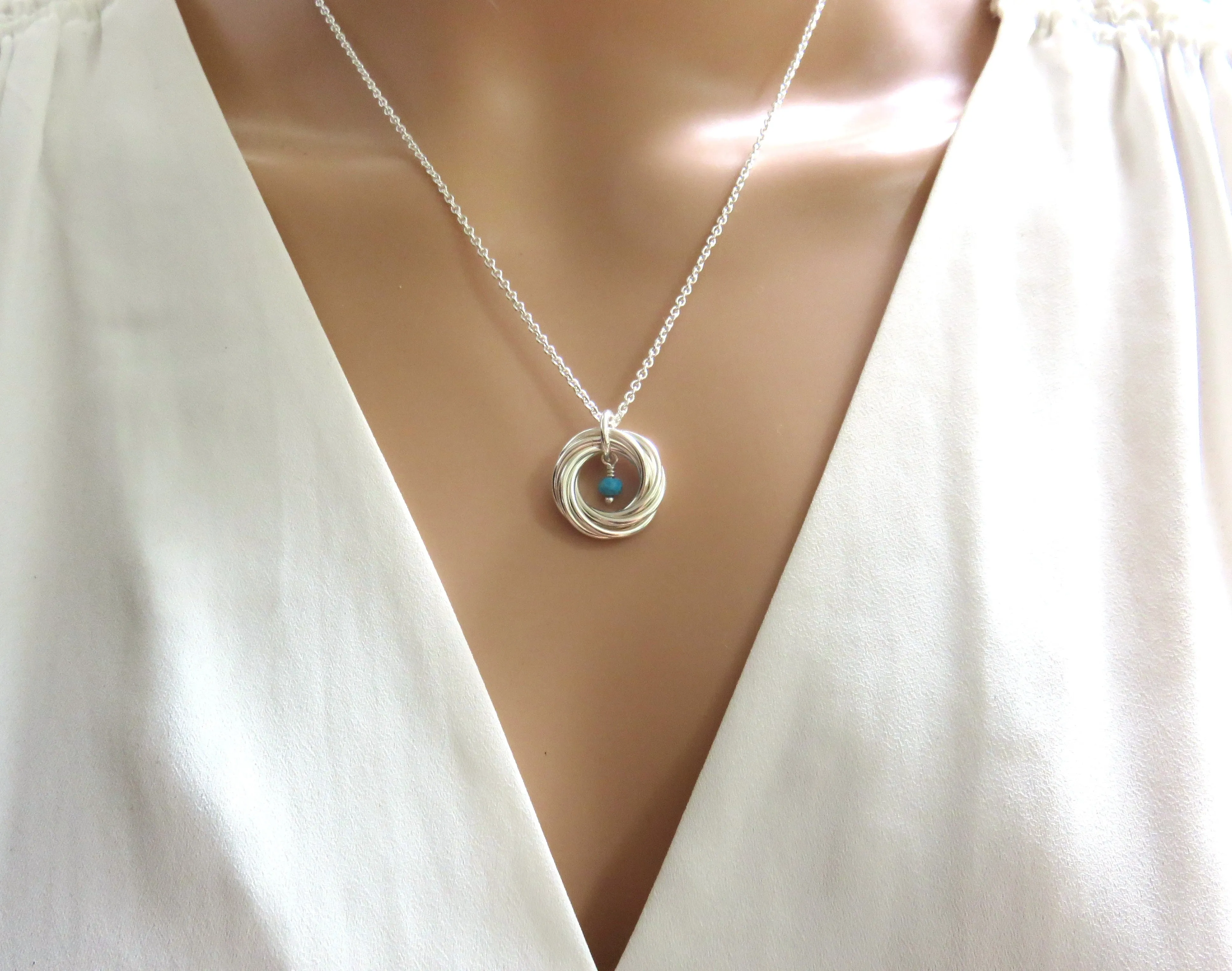 70th Birthday Necklace | Sterling Silver Birthstone Necklace | 70th Birthday Gifts