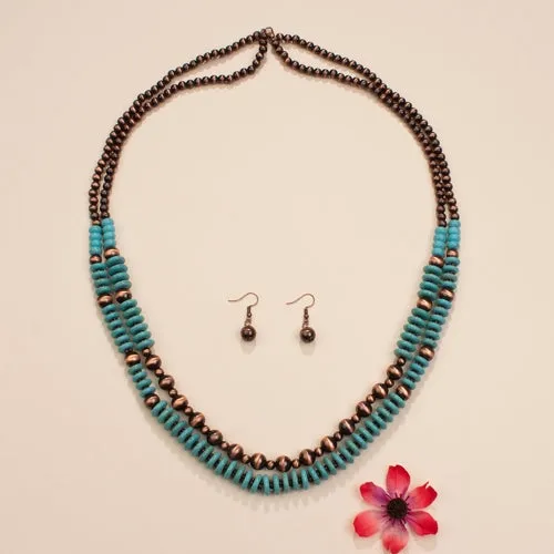 72412 - Squash Blossom Necklaces - Turquoise Copper