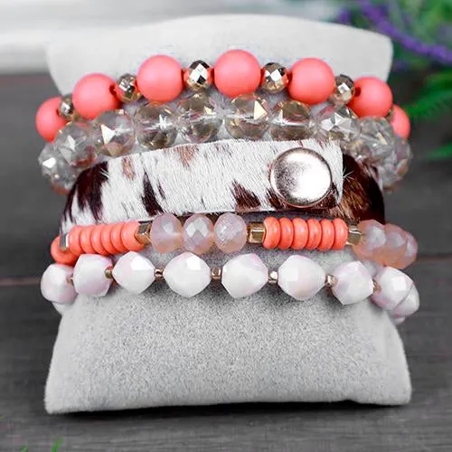 74713 - Stacked Crystal Beaded Bracelets