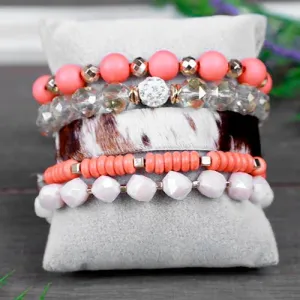 74713 - Stacked Crystal Beaded Bracelets
