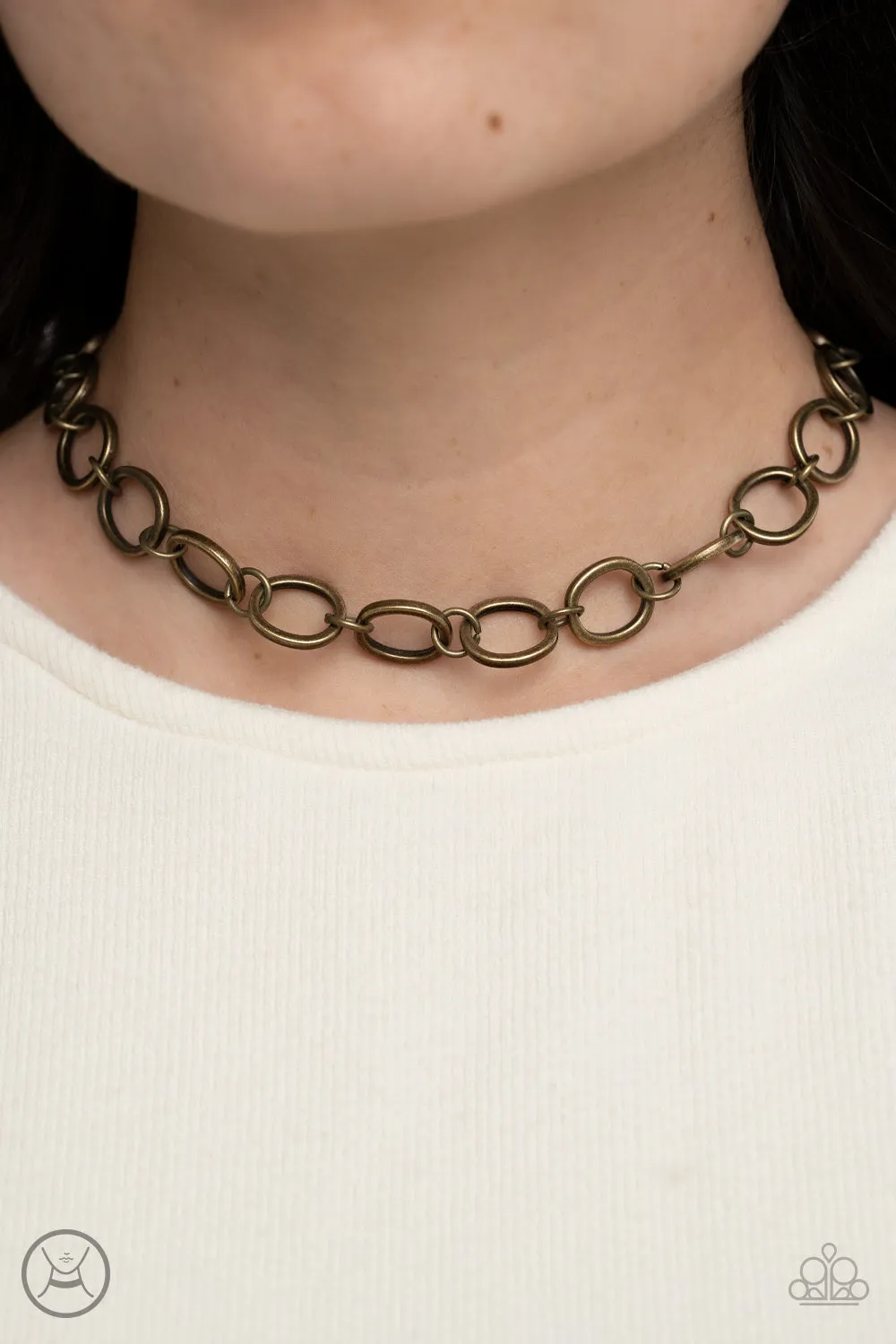 90's Nostalgia - Brass Choker Necklace