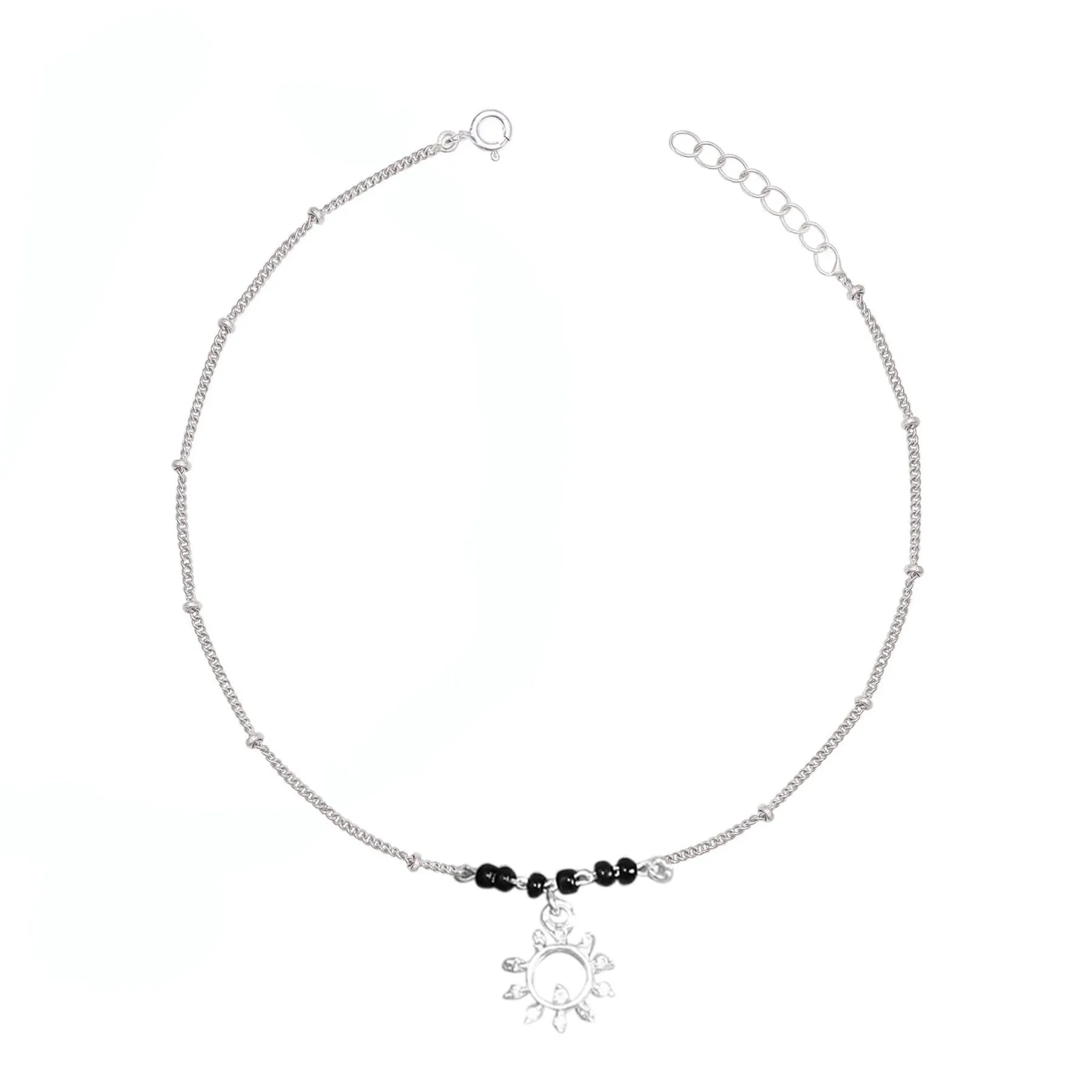 92.5 Single Sterling Silver sun flame anklet